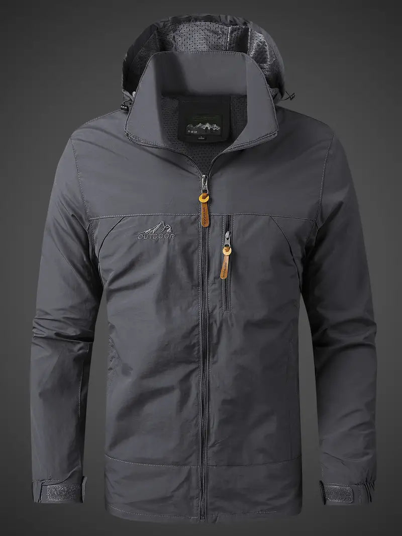 Outdoorjas - Met capuchon - Ritssluiting - Windjack - Herenjas-Boetiek Moda
