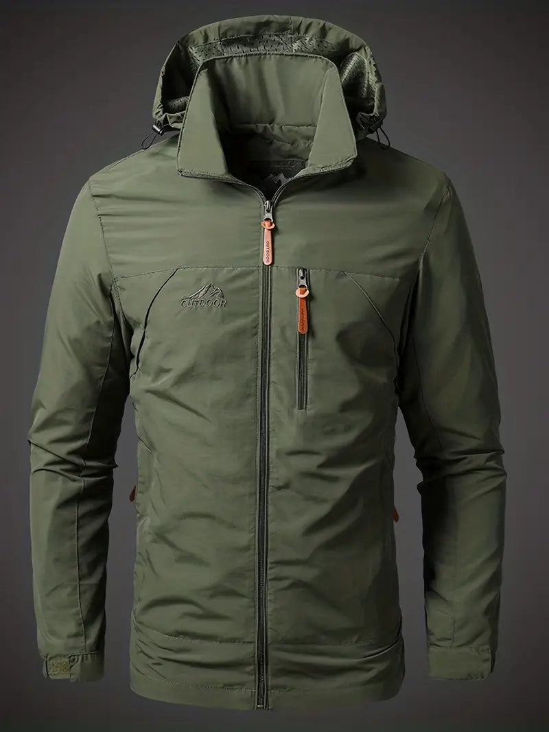 Outdoorjas - Met capuchon - Ritssluiting - Windjack - Herenjas-Boetiek Moda