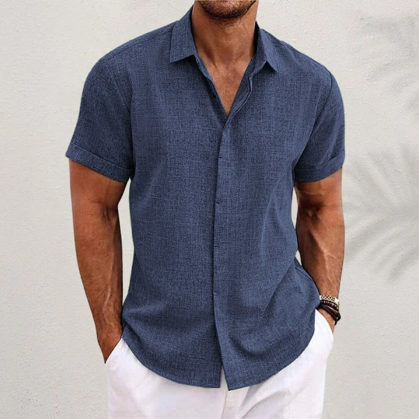 Overhemd met korte mouwen | Button-Up | Linnen | Zomeroverhemd | Overhemd voor heren-Boetiek Moda