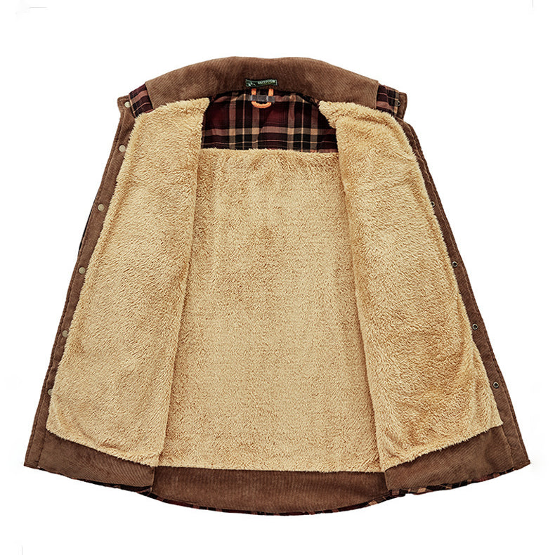 Overshirt met fleecevoering - Warm - Geruit - Jas met fleecevoering - Herenjas-Boetiek Moda