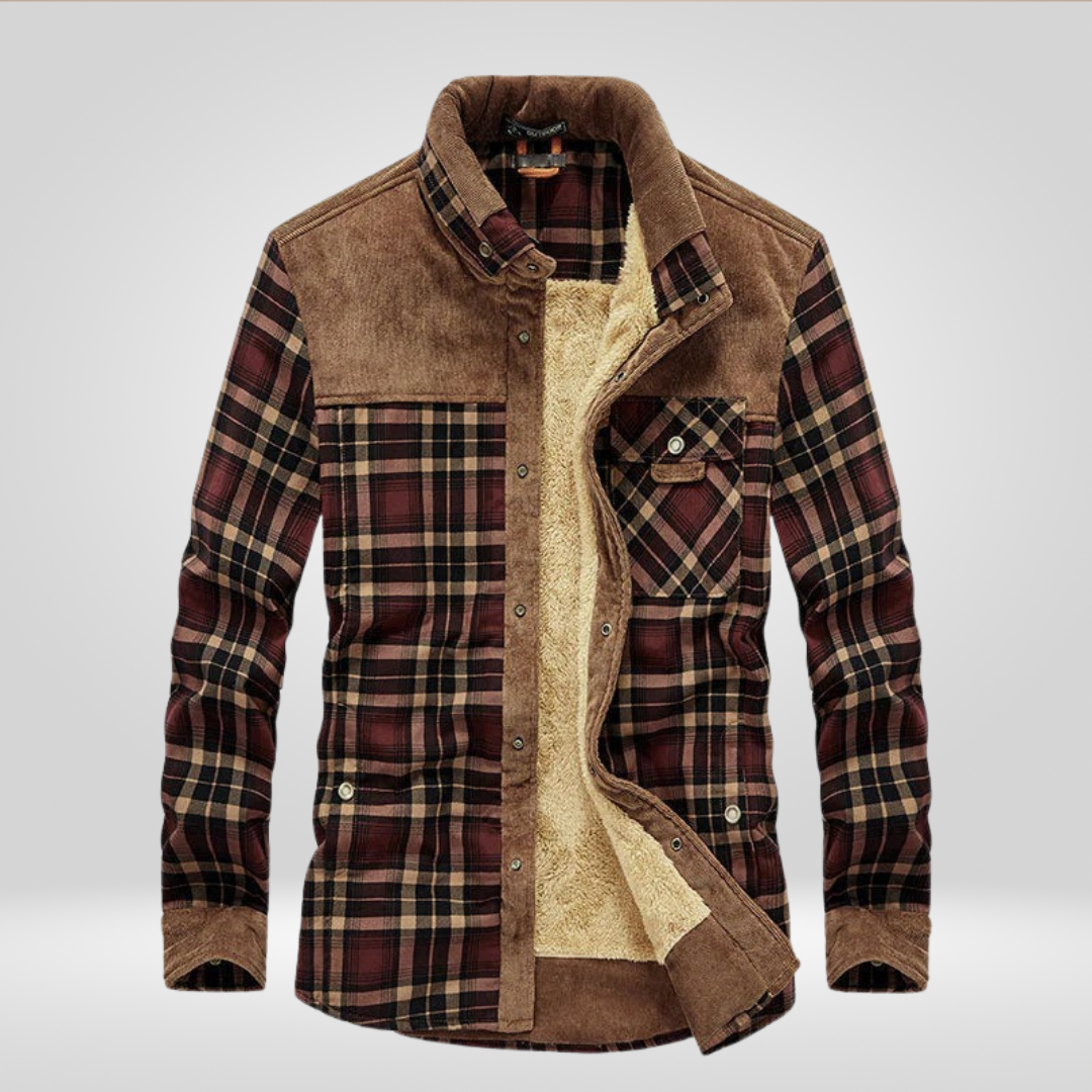 Overshirt met fleecevoering - Warm - Geruit - Jas met fleecevoering - Herenjas-Boetiek Moda