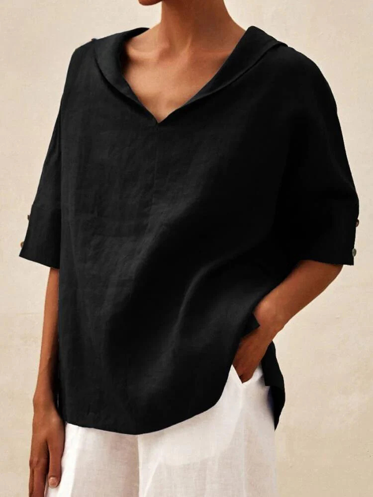 Oversized Blouse - Casual Women's Korte Mouwen Los Pasvorm Blouse-Boetiek Moda