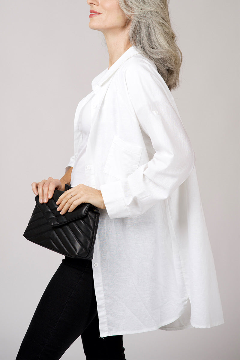 Oversized Blouse - Lange Mouw - Los Fit - Button-Up Shirt - Dames Oversized Shirt-Boetiek Moda