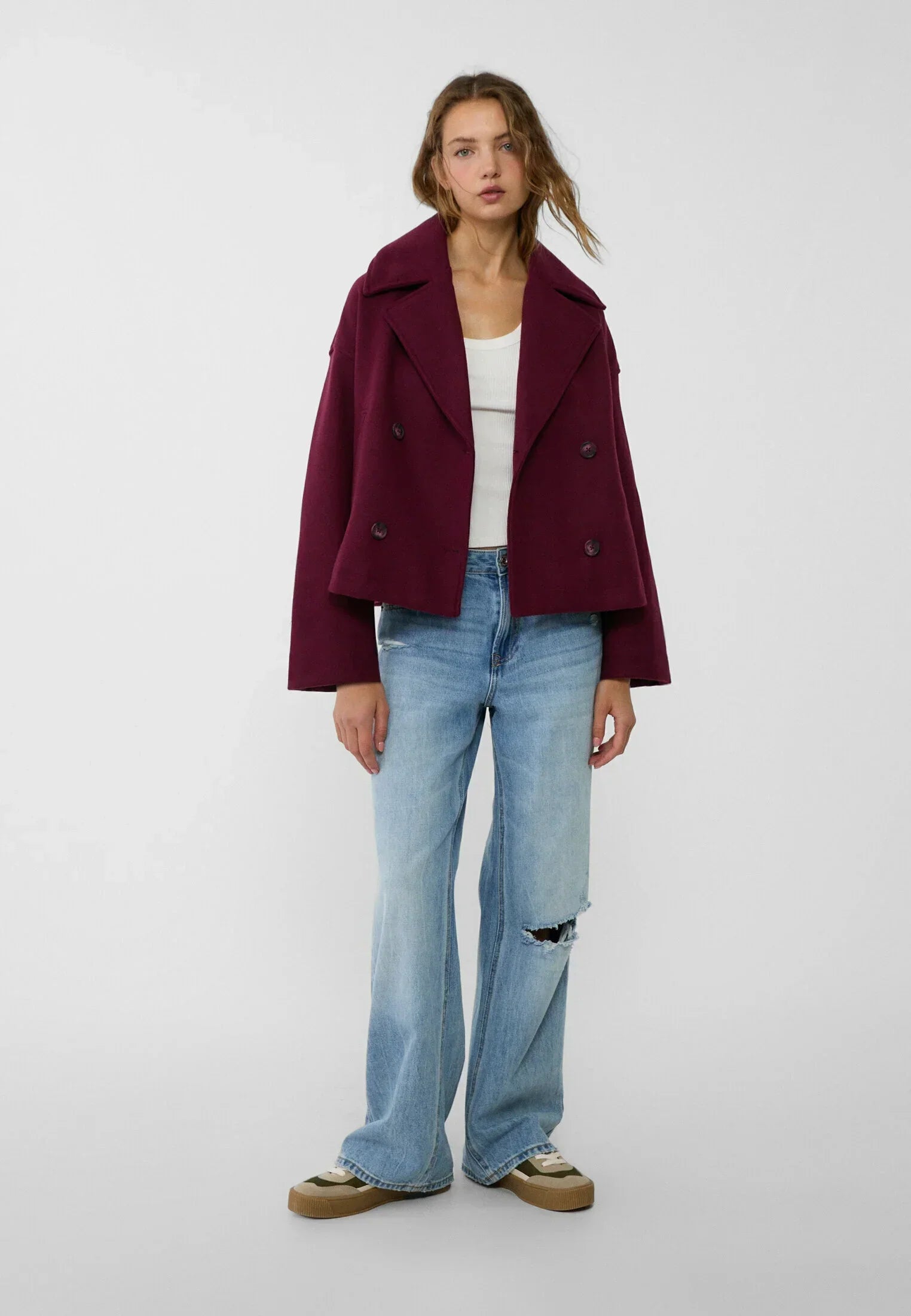 Oversized Jas - Double Breasted - Herfst - Korte trenchcoat - Damesjas-Boetiek Moda
