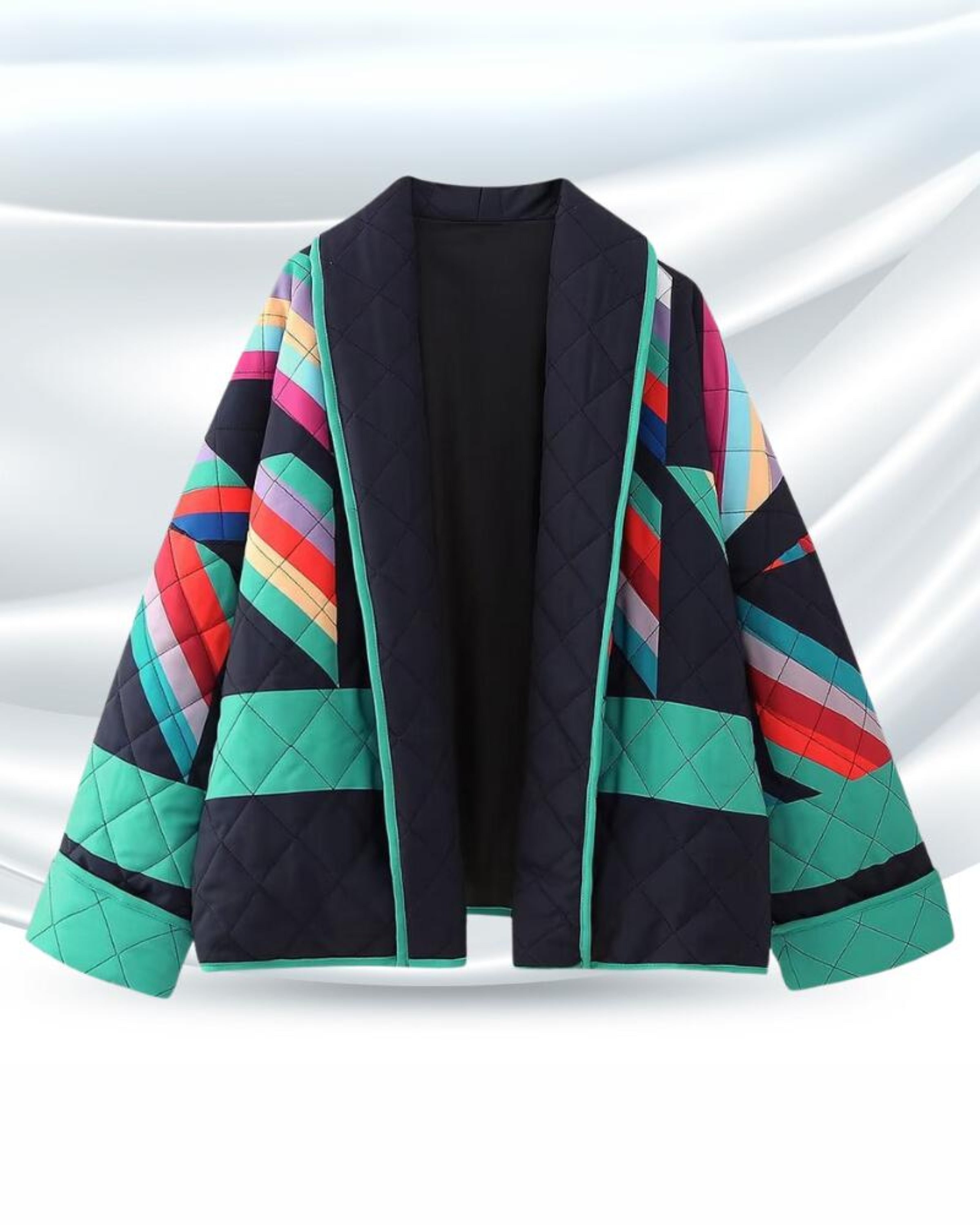 Oversized Jas - Open Front - Vintage - Gewatteerde Jas - Damesjas-Boetiek Moda