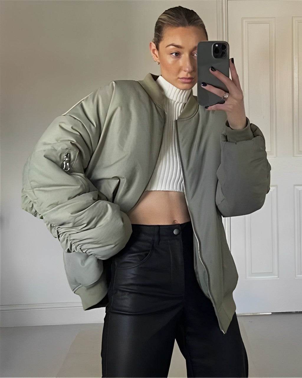 Oversized Jas - Warm - Gewatteerd - Winter Bomberjack - Damesjas-Boetiek Moda