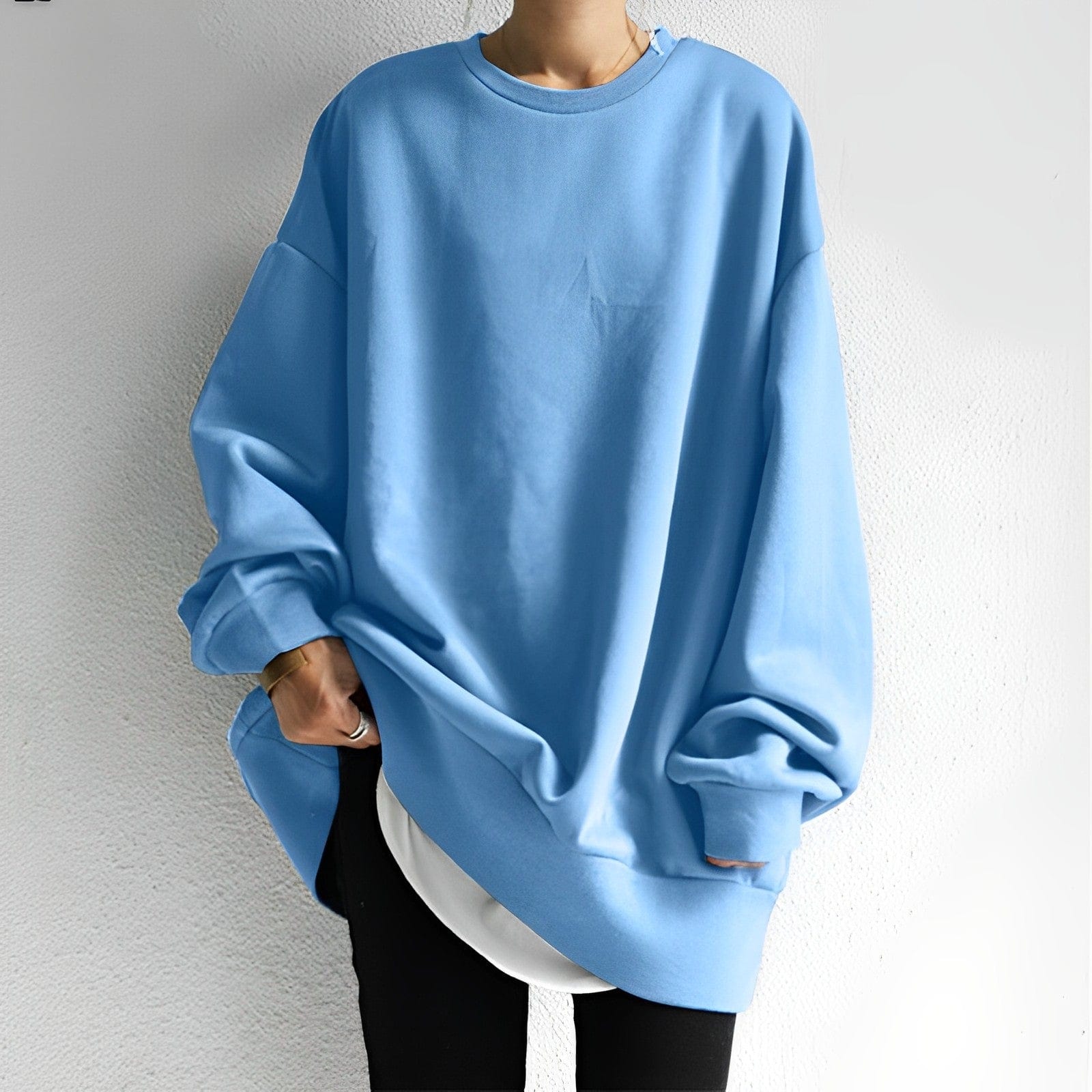 Oversized Sweatshirt - Ronde Hals - Los model - Pullover - Damestruien-Boetiek Moda