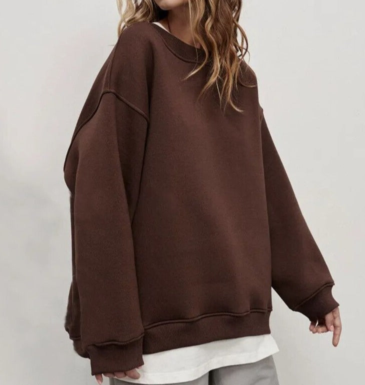Oversized Sweatshirt | Ronde Hals | Pullover | Oversized Trui | Dameskleding-Boetiek Moda