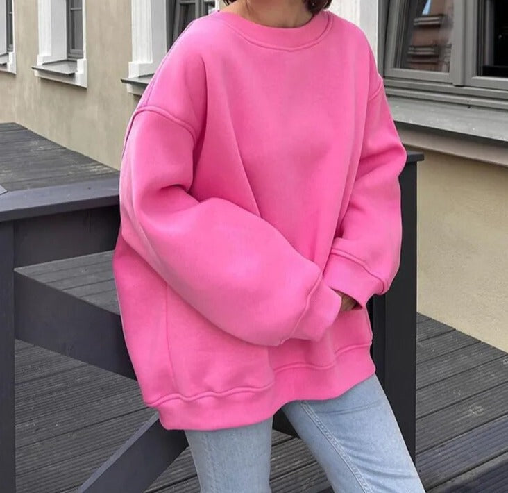 Oversized Sweatshirt | Ronde Hals | Pullover | Oversized Trui | Dameskleding-Boetiek Moda