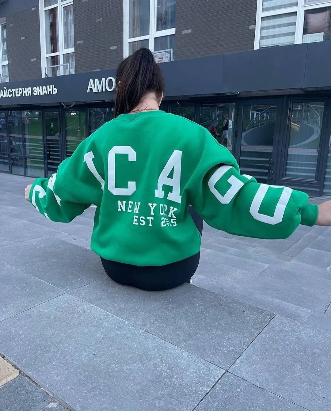 Oversized Sweatshirt - Warme Loose Fit Pullover Sweatshirt voor dames-Boetiek Moda