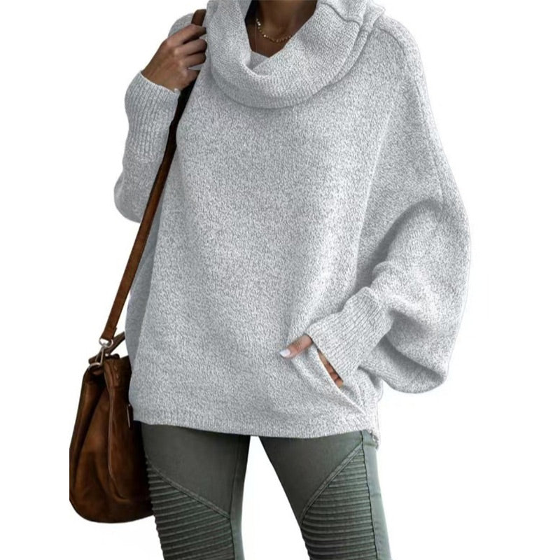 Oversized Trui - Batsleeve - Coltrui - Oversized Pullover - Dames Knitwear-Boetiek Moda