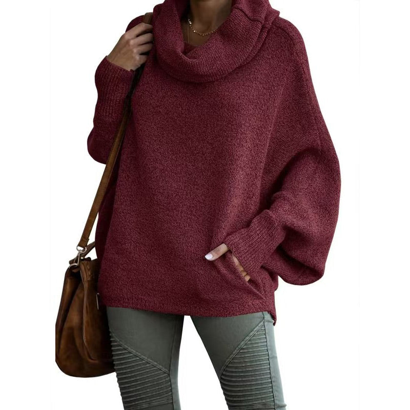 Oversized Trui - Batsleeve - Coltrui - Oversized Pullover - Dames Knitwear-Boetiek Moda
