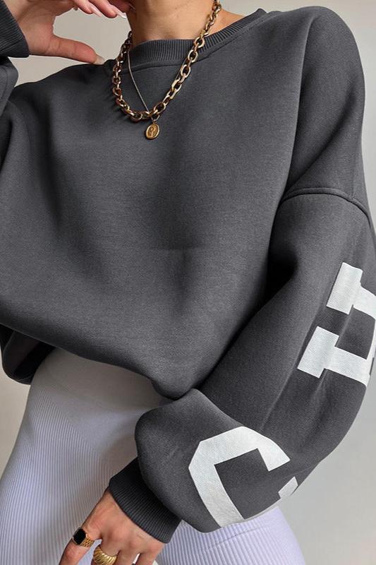 Oversized Trui - Comfortabel oversized sweatshirt met ronde hals voor dames-Boetiek Moda