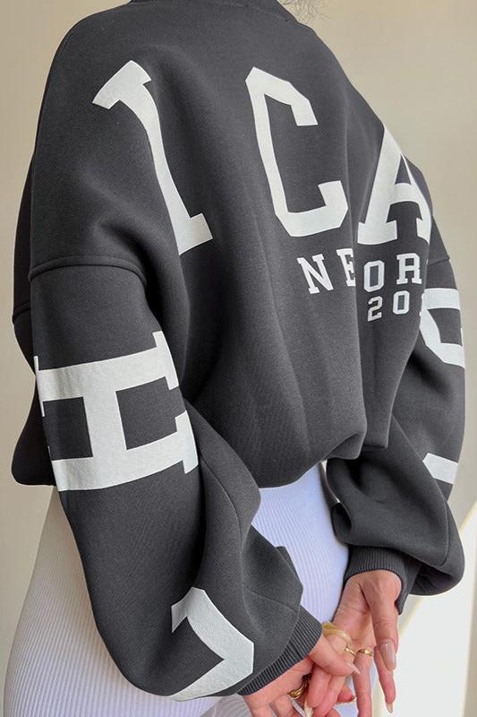 Oversized Trui - Comfortabel oversized sweatshirt met ronde hals voor dames-Boetiek Moda