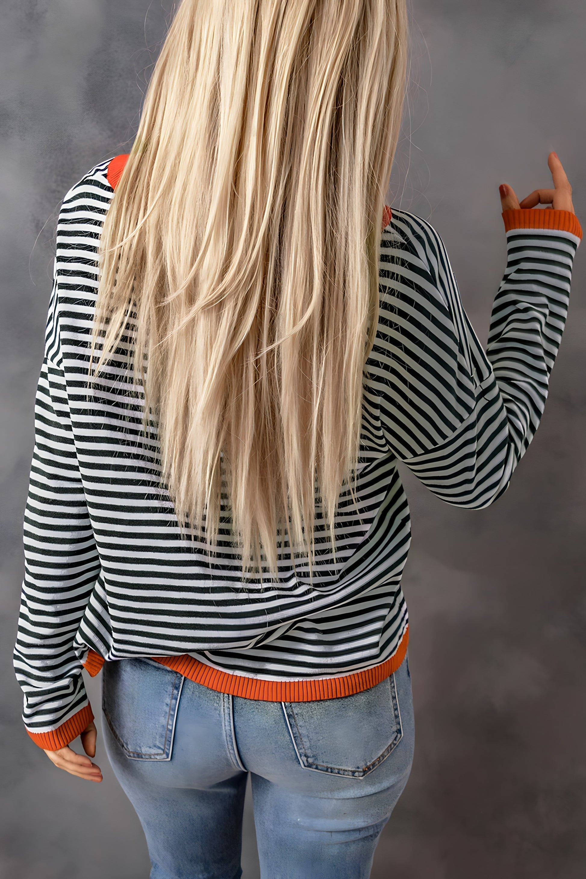 Oversized Trui - Lange Mouwen - Losjes Fit - Gestreepte Trui - Dameskleding-Boetiek Moda