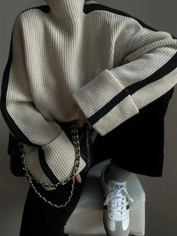 Oversized Trui - Los model - Coltrui - Gebreide trui - Dameskleding-Boetiek Moda