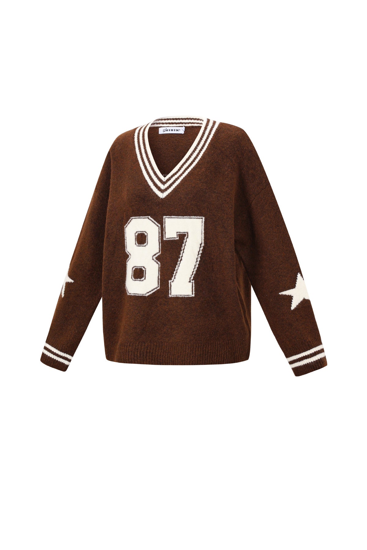 Oversized Trui | NYC | V-hals | Gebreide trui | Damesbreigoed-Boetiek Moda