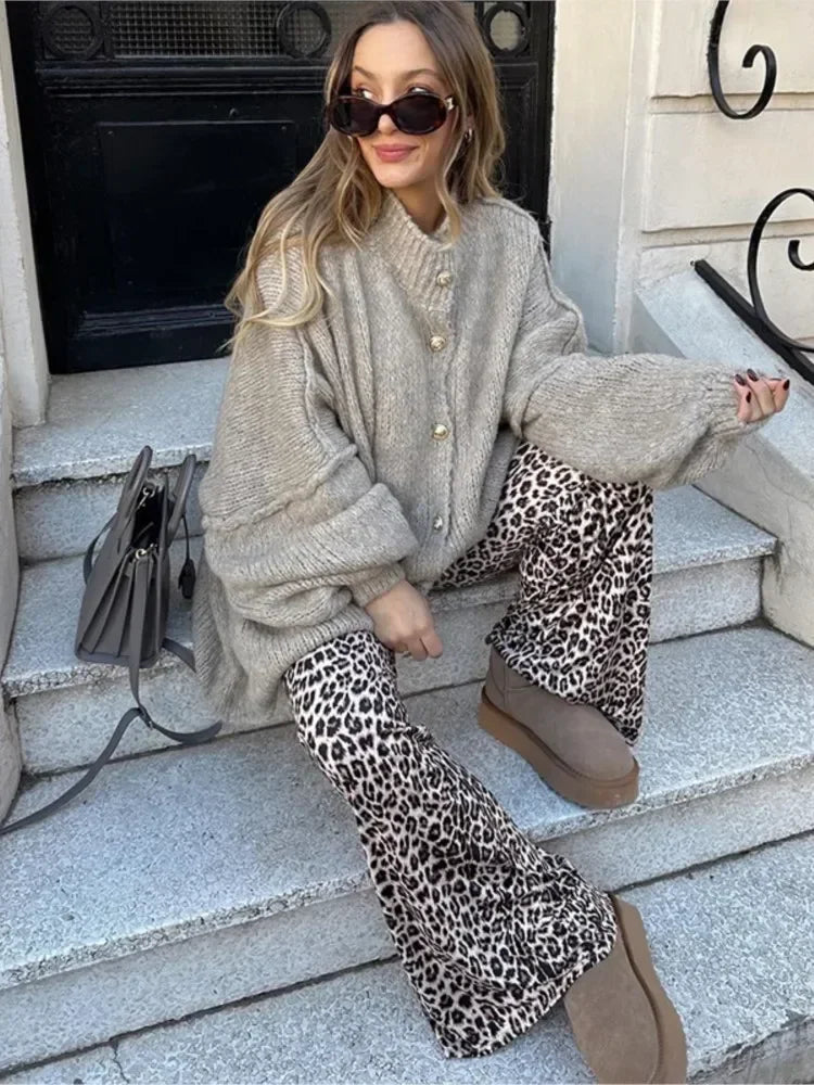 Oversized Vest - Button-Up - Grof - Gebreid vest - Damesvest-Boetiek Moda