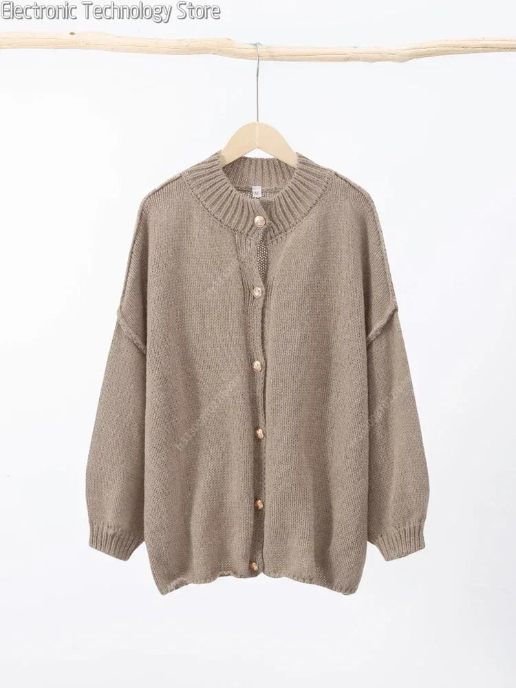 Oversized Vest - Button-Up - Grof - Gebreid vest - Damesvest-Boetiek Moda