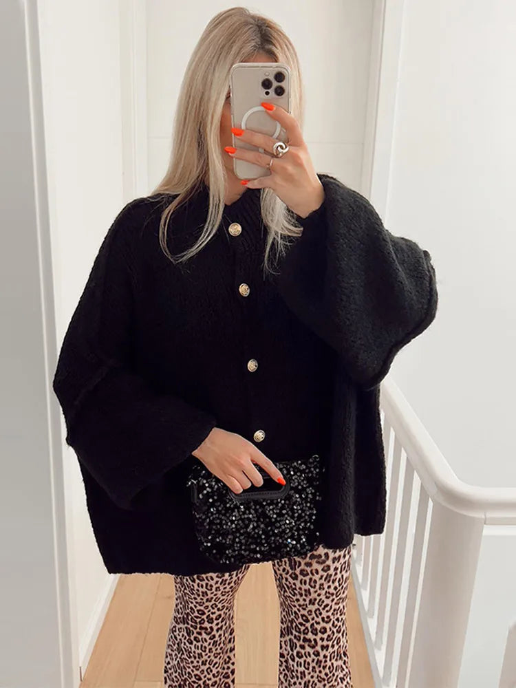 Oversized Vest - Warm - Button-Up - Gebreid Vest - Dameskleding-Boetiek Moda