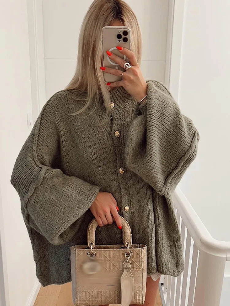 Oversized Vest - Warm - Button-Up - Gebreid Vest - Dameskleding-Boetiek Moda