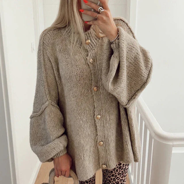 Oversized Vest - Warm - Button-Up - Gebreid Vest - Dameskleding-Boetiek Moda
