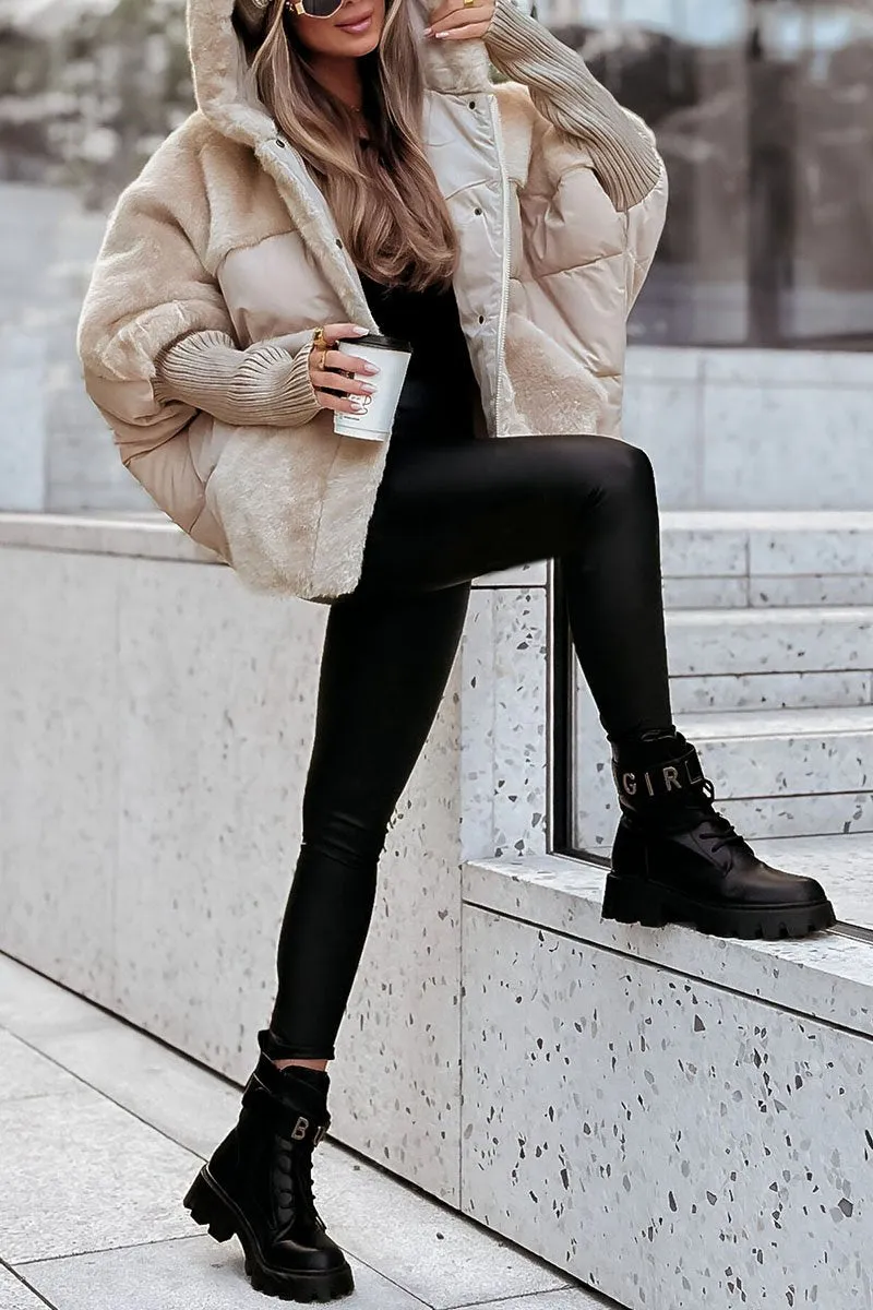 Oversized Winterjas | Nepbont | Pufferjas | Winterjas voor dames-Boetiek Moda