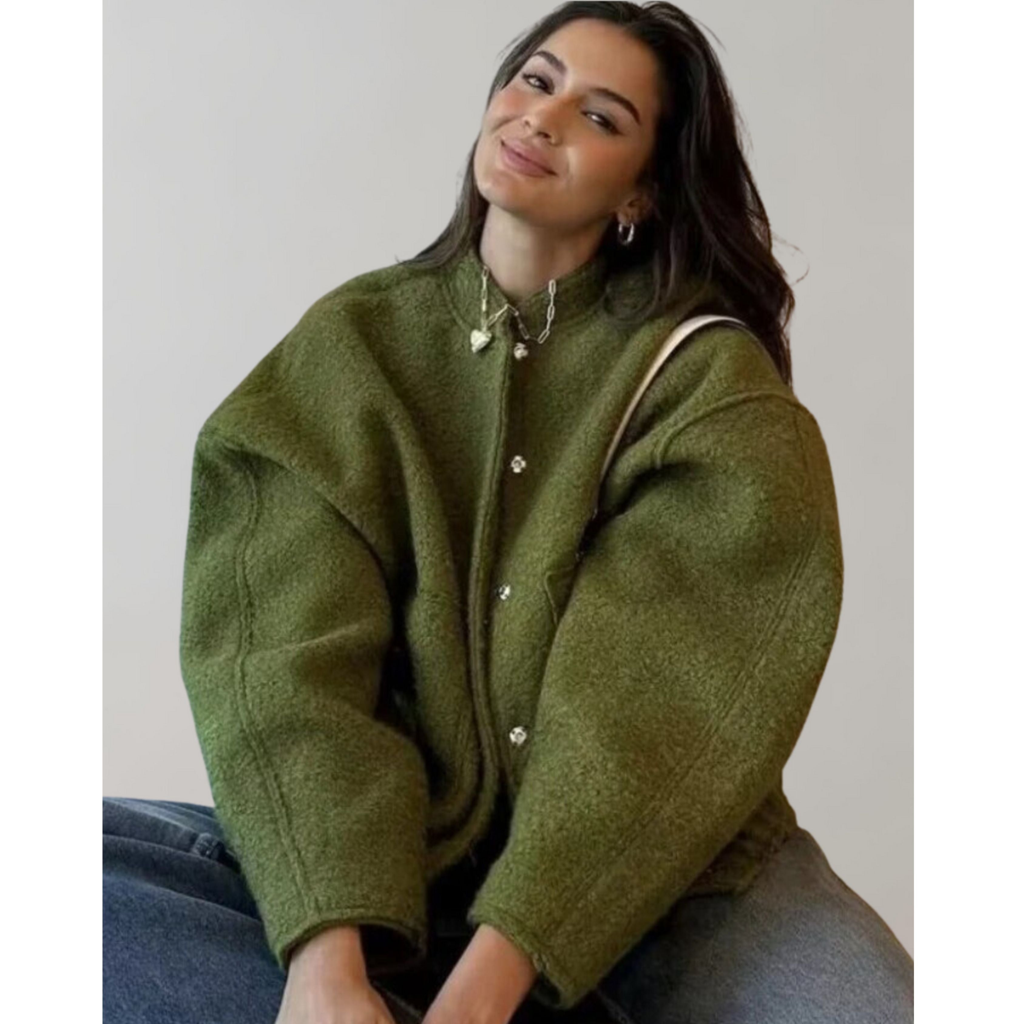 Oversized bomberjack | Button-Up | Zakken | Oversized Jack | Damesjas-Boetiek Moda