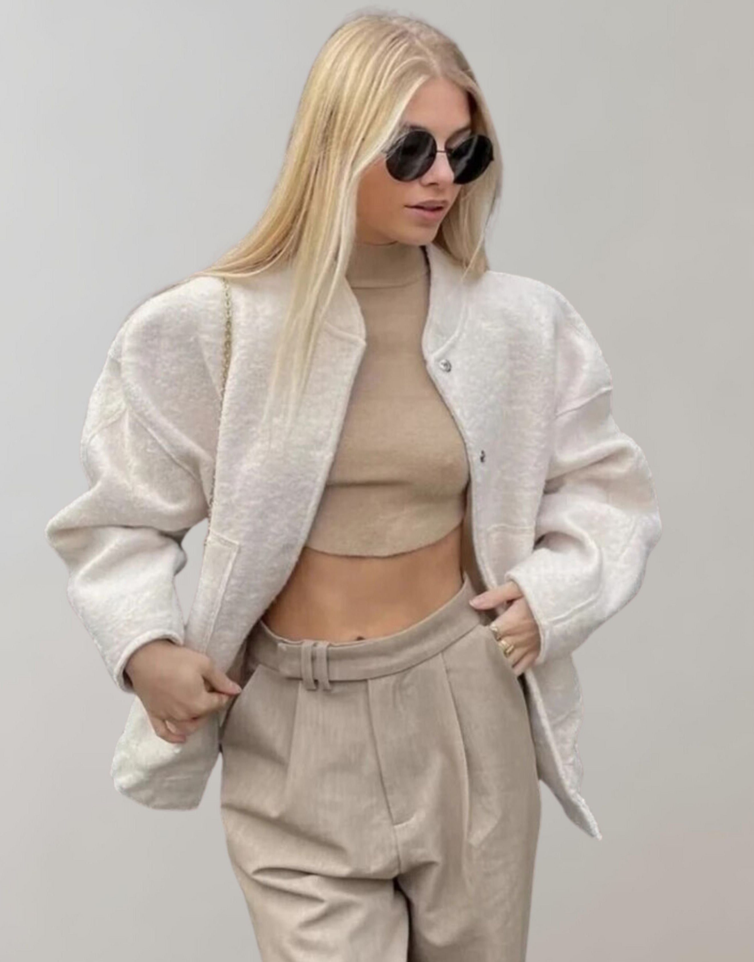 Oversized bomberjack | Casual | Met knopen | Oversized jas | Damesjas-Boetiek Moda