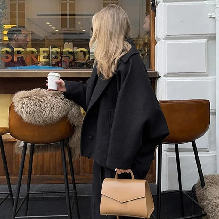 Oversized jas | Enkelrijks | Kraag | Wintertrenchcoat | Damesjas-Boetiek Moda