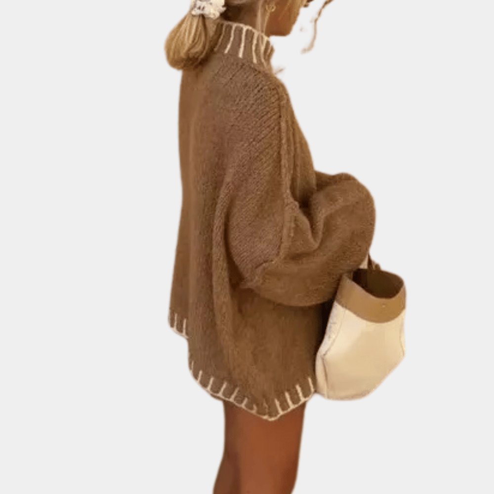 Oversized trui - Gebreid - Trui - Chunky sweater - Damesbreigoed-Boetiek Moda