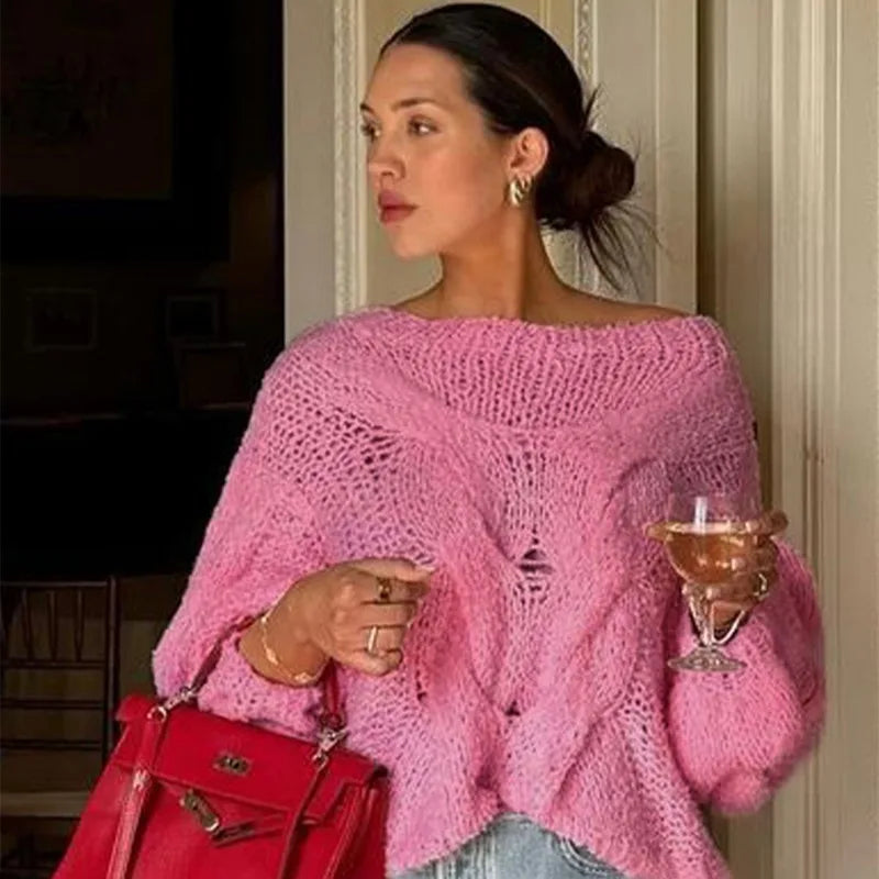 Oversized trui | Losse pasvorm | Grove | Gebreide trui | Dameskleding-Boetiek Moda