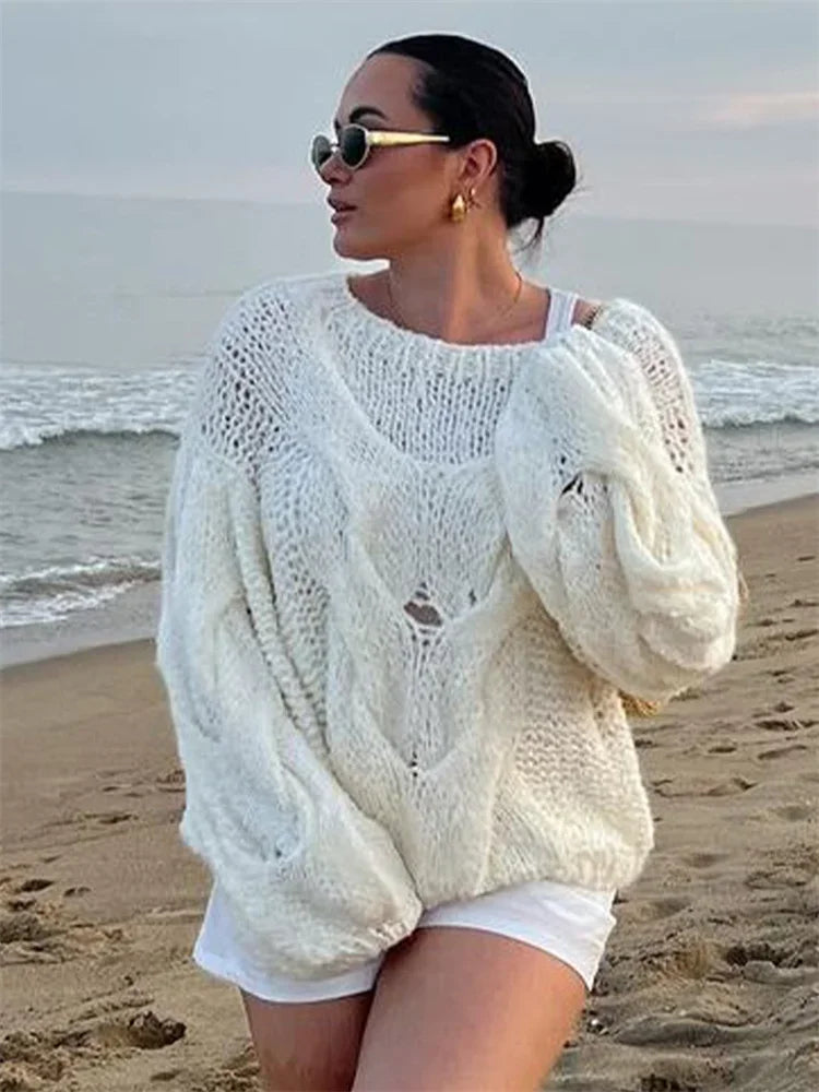 Oversized trui | Losse pasvorm | Grove | Gebreide trui | Dameskleding-Boetiek Moda