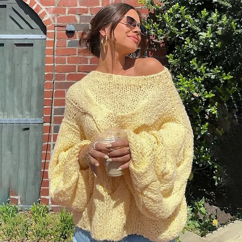 Oversized trui | Losse pasvorm | Grove | Gebreide trui | Dameskleding-Boetiek Moda