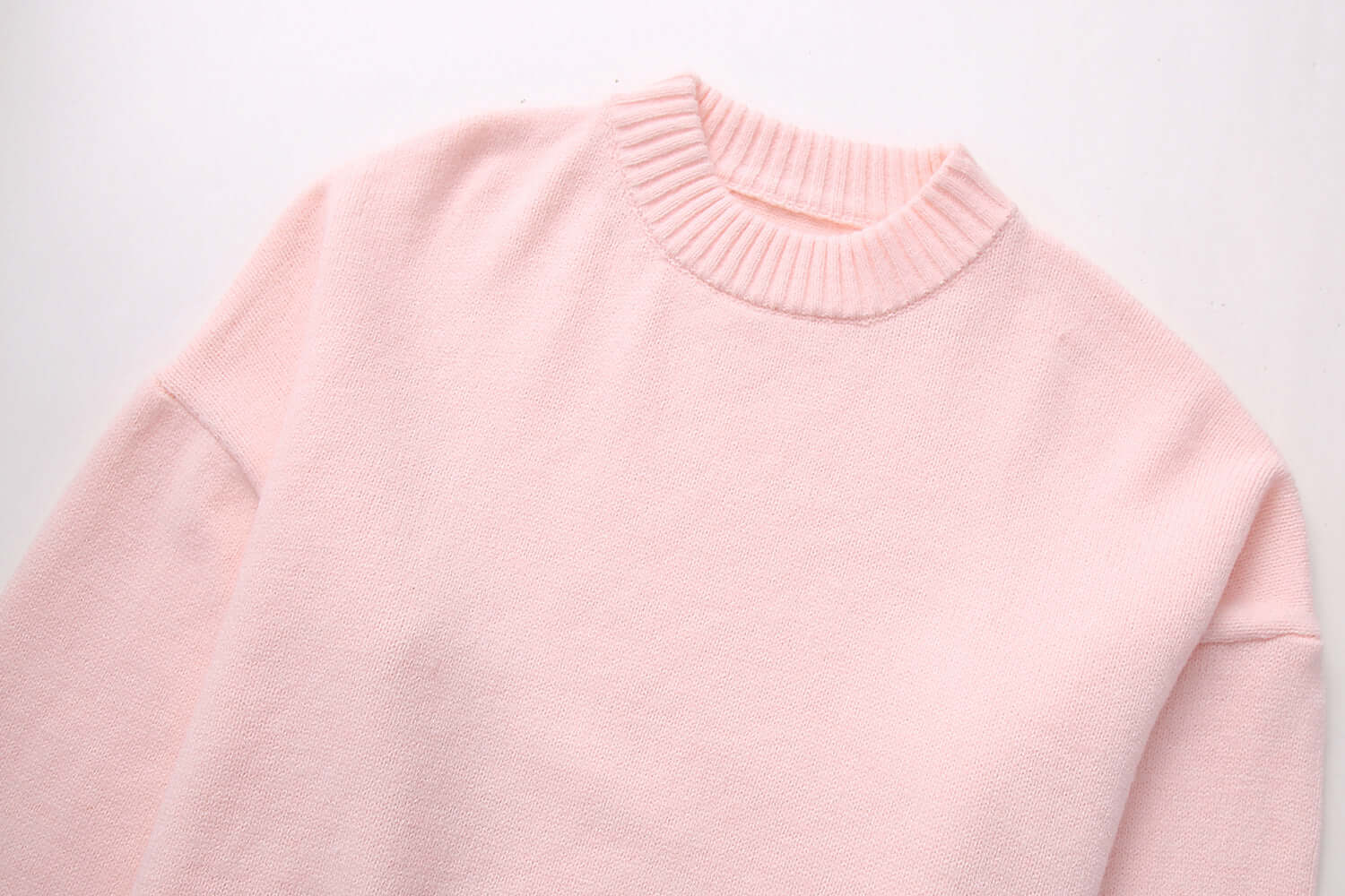 Oversized trui - Roze - Ronde hals - Oversized pullover - Damesbreigoed-Boetiek Moda
