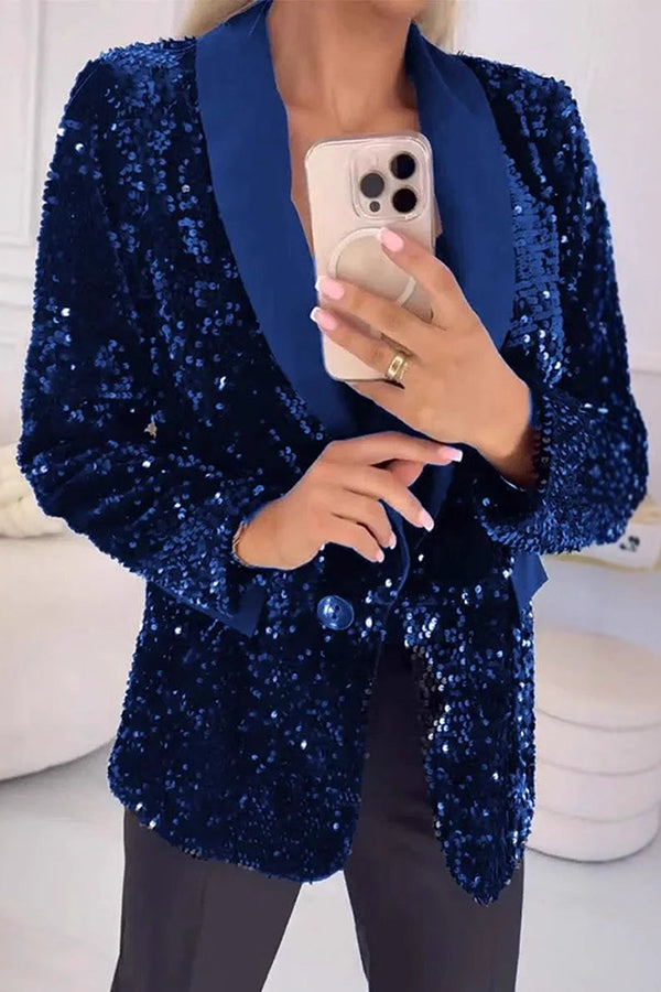 Paillettenblazer | Feest | Glitter | Glitterblazer | Damesblazer-Boetiek Moda