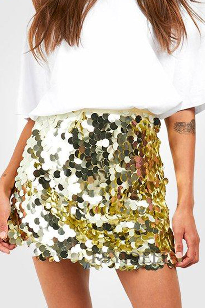 Paillettenrok - Fonkelende - Hoge Taille - Minirok - Feestrokje-Boetiek Moda