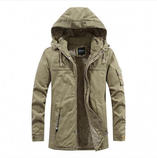 Parka Jas - Heren fleece gevoerde winterjas met capuchon-Boetiek Moda