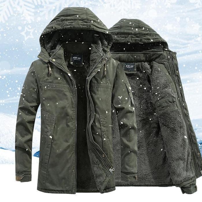 Parka Jas - Heren fleece gevoerde winterjas met capuchon-Boetiek Moda