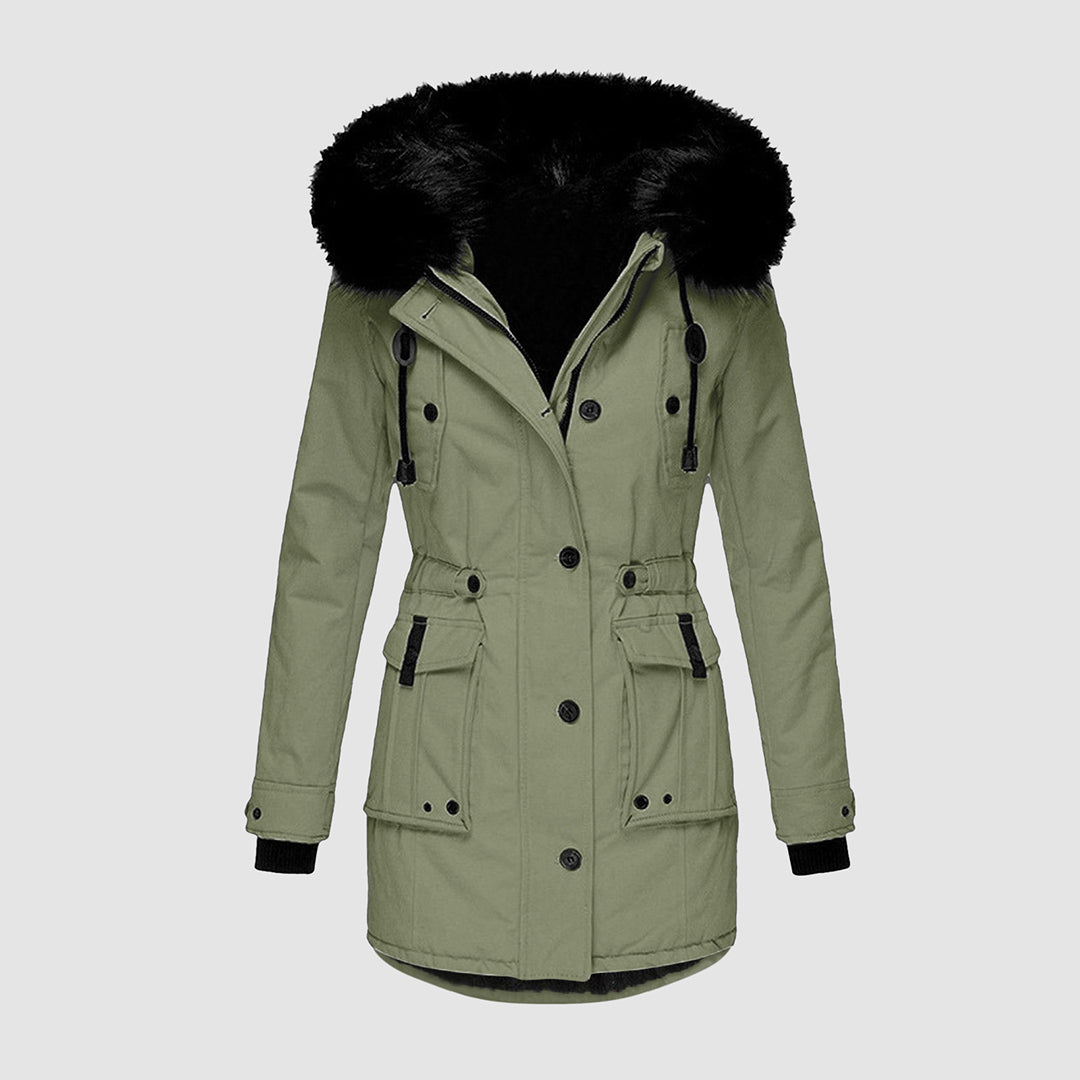 Parka jas - Warme winterjas met capuchon en bontvoering voor dames-Boetiek Moda