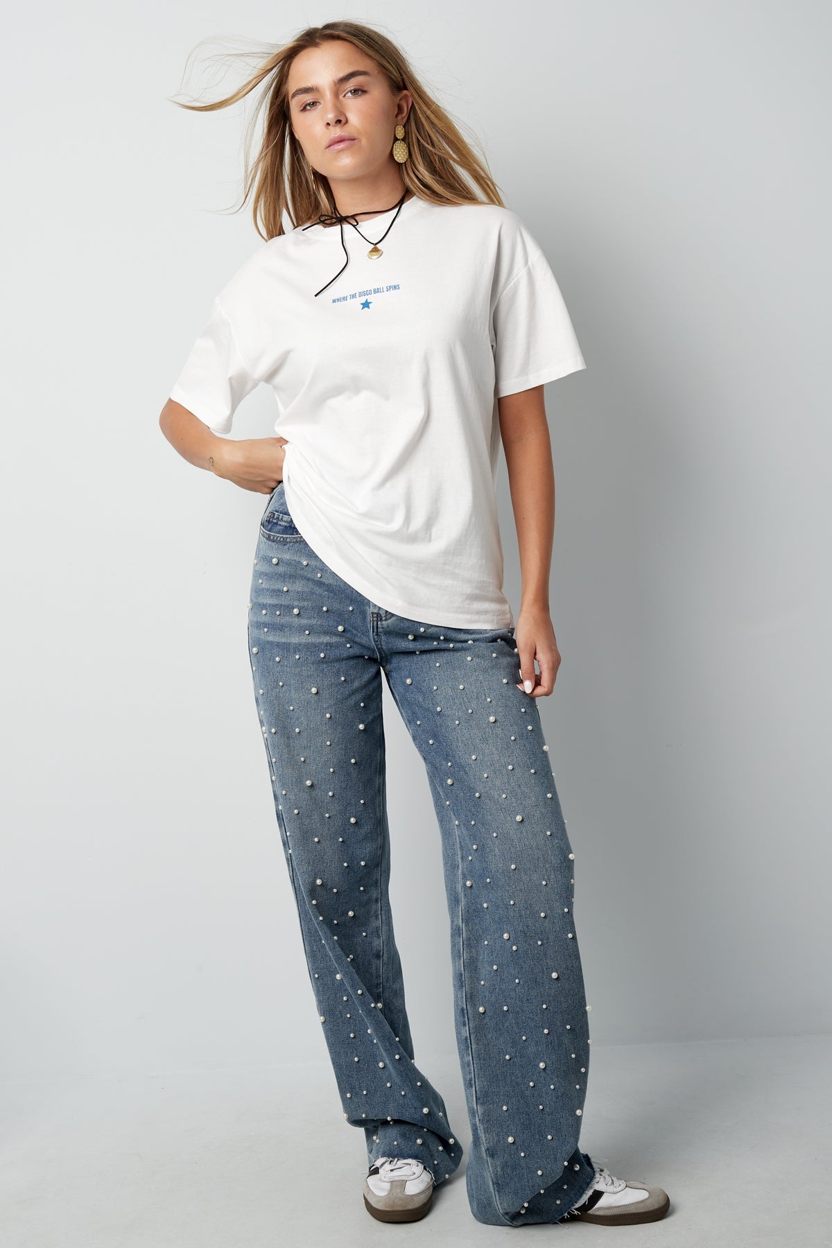 Pearl jeans | Rechte pijp | Denim | Losse jeans | Damesjeans-Boetiek Moda