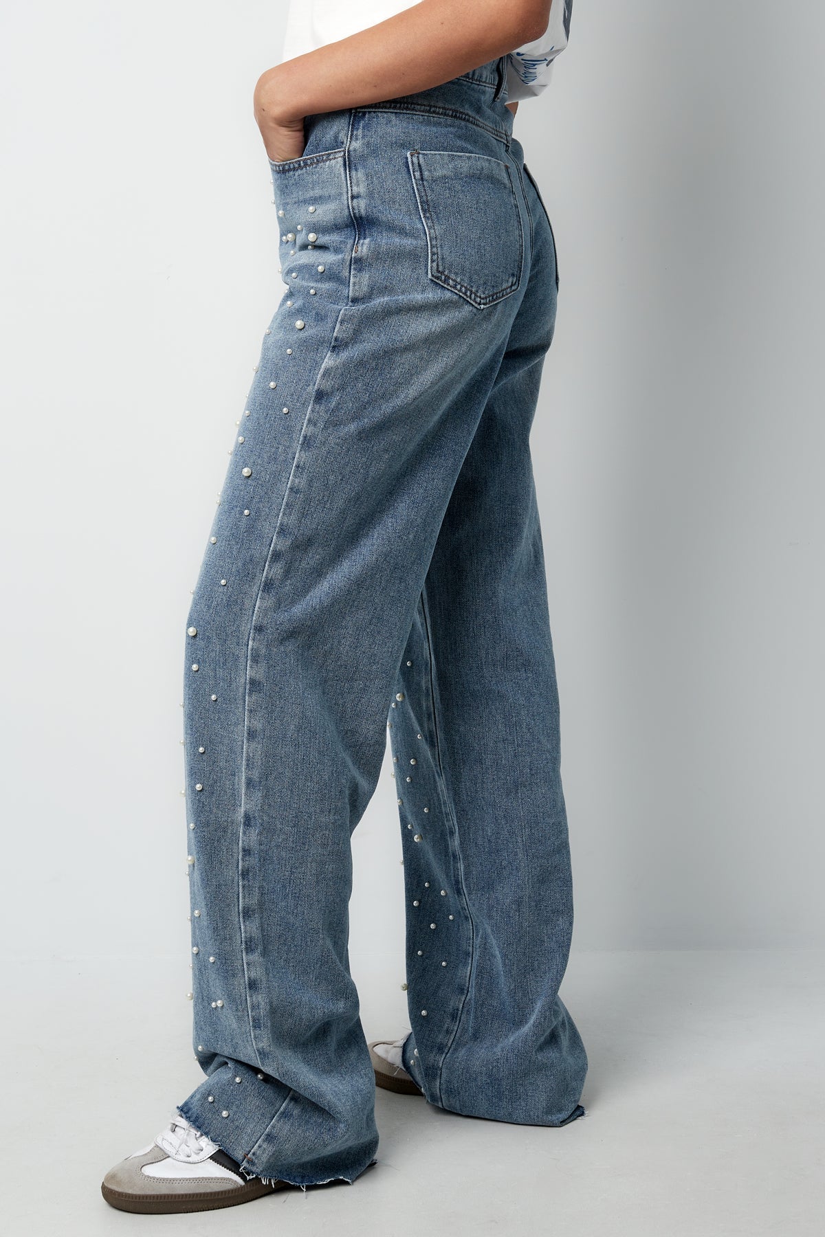 Pearl jeans | Rechte pijp | Denim | Losse jeans | Damesjeans-Boetiek Moda