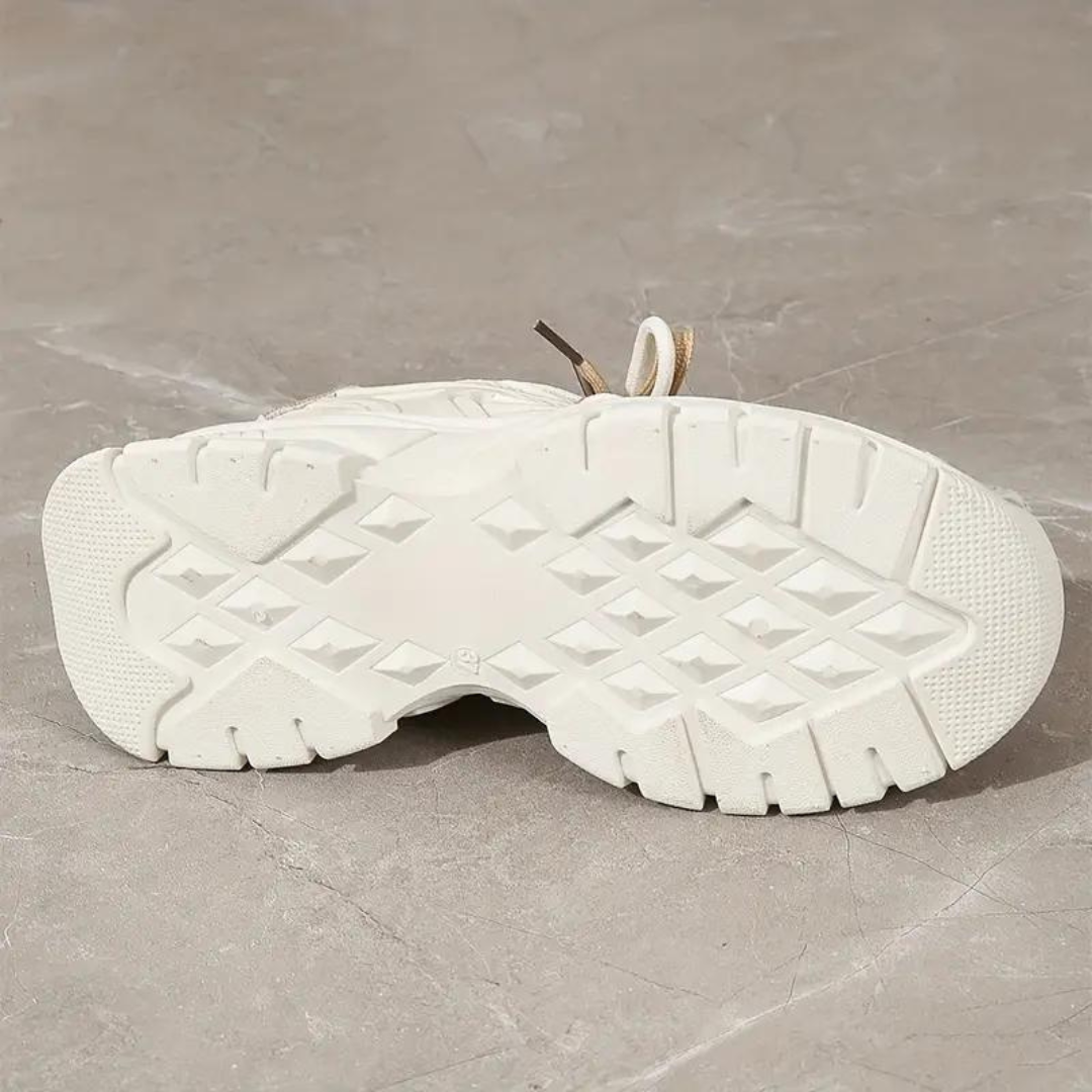 Platform Sneakers - Veterschoenen - Orthopedisch - Witte Sneakers - Damessneakers-Boetiek Moda