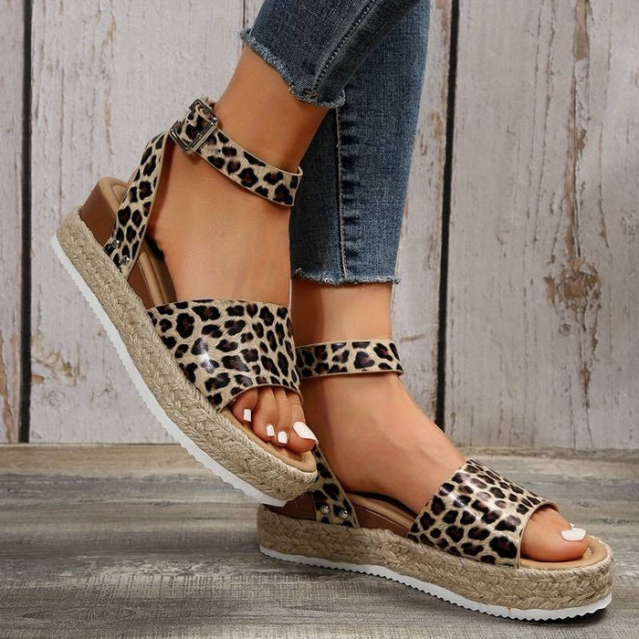 Platform sandalen | Enkelbandje | Boho | Espadrille sandalen | Damessandalen-Boetiek Moda