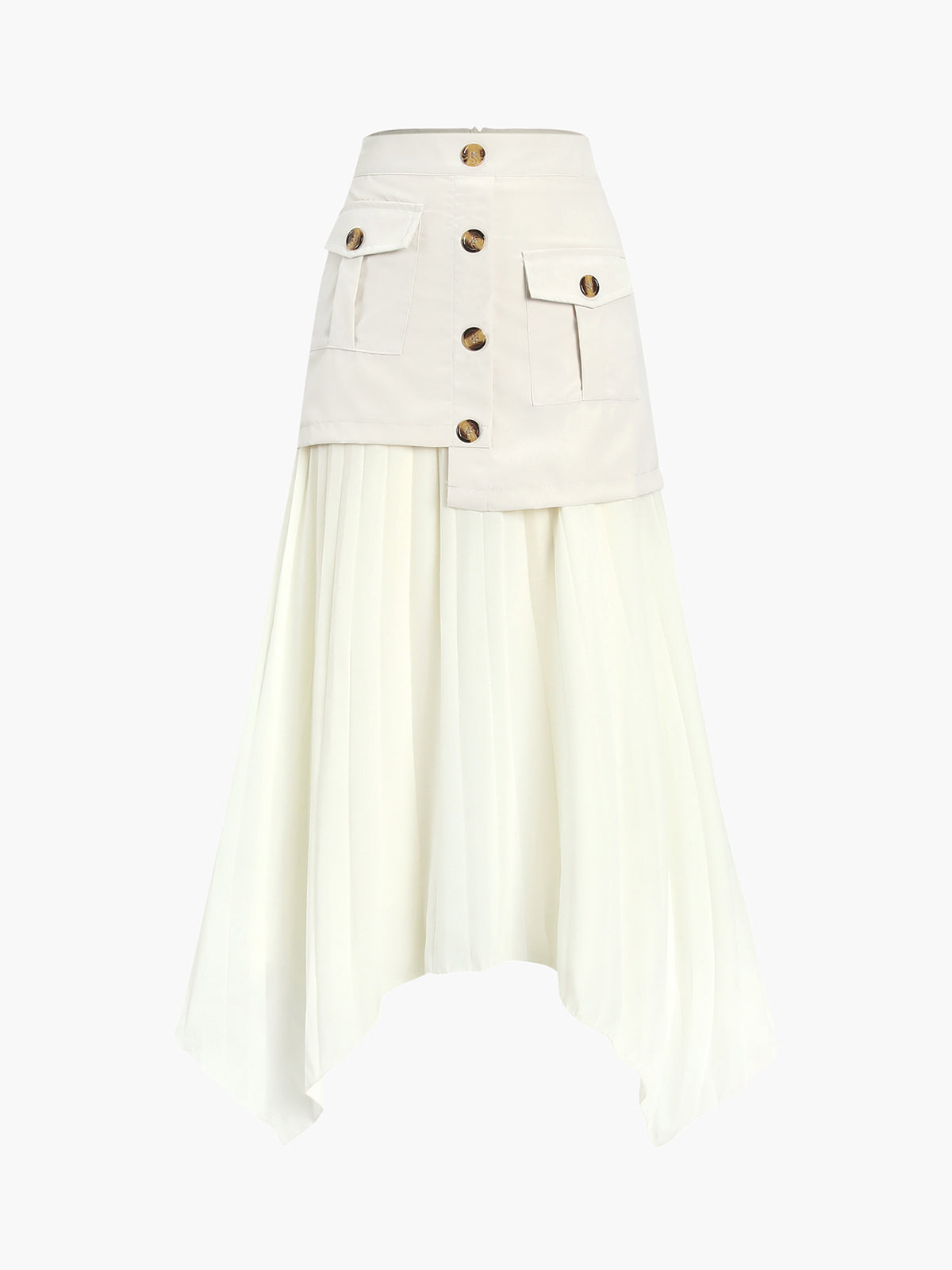Plooirok - Asymmetrisch - Hoge taille - Midi-rok - Plissérok-Boetiek Moda