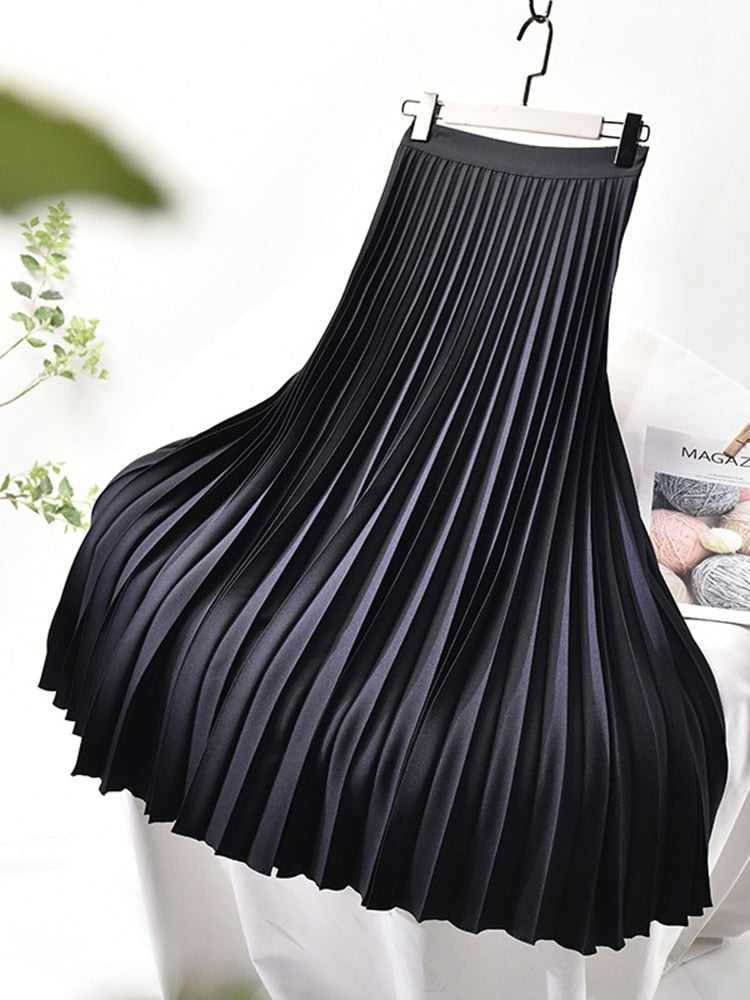 Plooirok | Hoge taille | Elegant | Midi-rok | Damesrok-Boetiek Moda