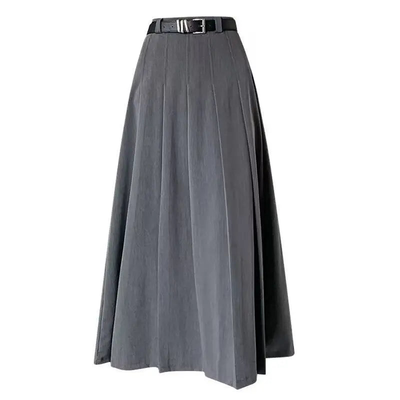 Plooirok | Riem | Hoge taille | Lange rok | Plisse rok-Boetiek Moda