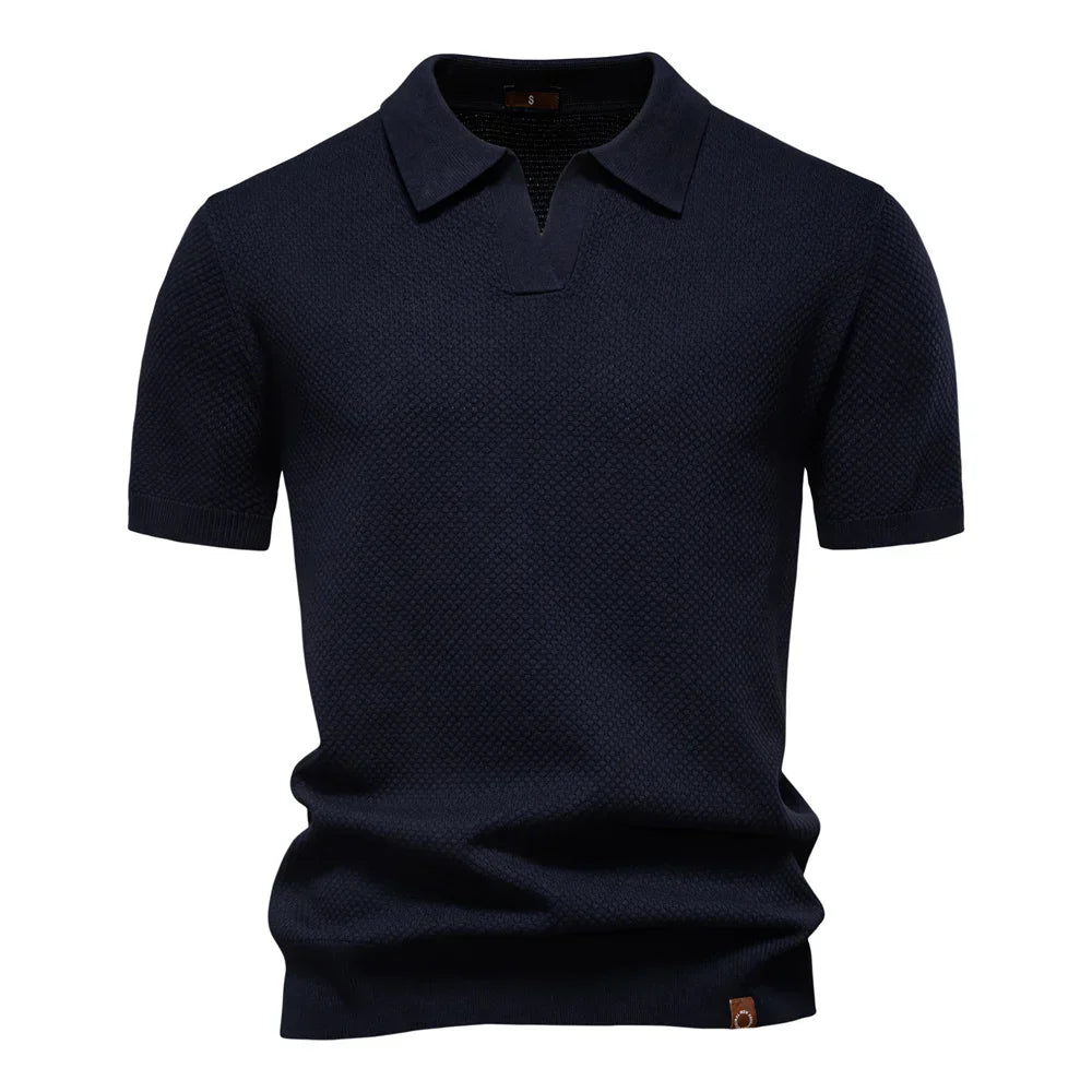 Polo T-shirt | Korte mouwen | Kraag | Gebreid T-shirt | Herenoverhemd-Boetiek Moda