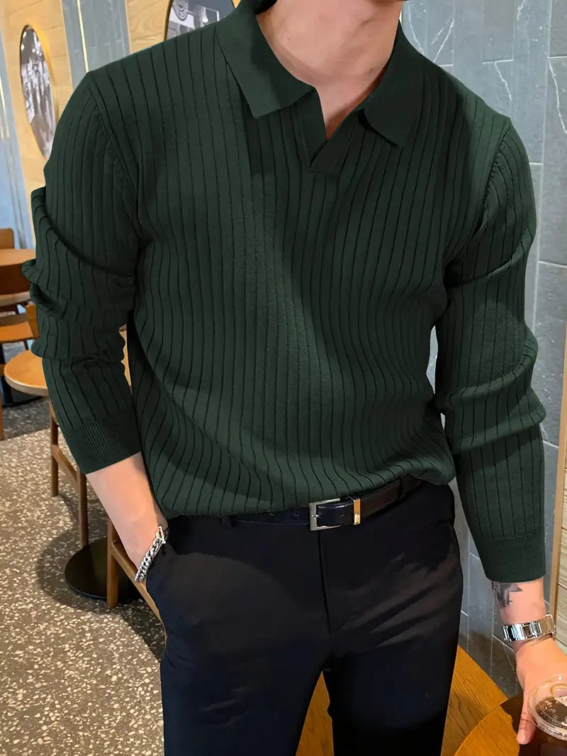 Polo Trui | Kraag | Vrijetijdskleding | Gebreide Trui | Herenkleding-Boetiek Moda