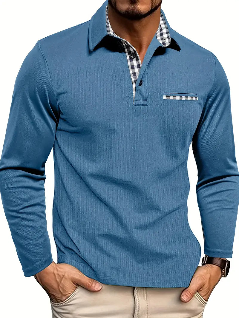 Polo met lange mouwen | Knoopsluiting | Kraag | Poloshirts | Herenkleding-Boetiek Moda